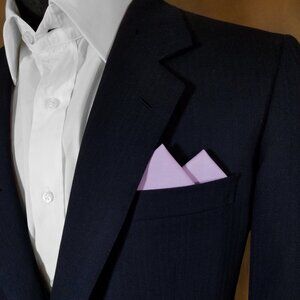 New - Soft Purple Cotton Pre-Folded Pocket Square Handkerchief Insert